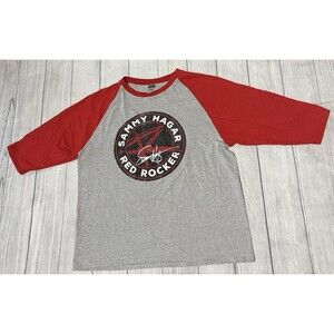 Rare Sammy Hagar Red Rocker I Can’t Drive 55 Gray Raglan Shirt Sz XL Long Sleeve